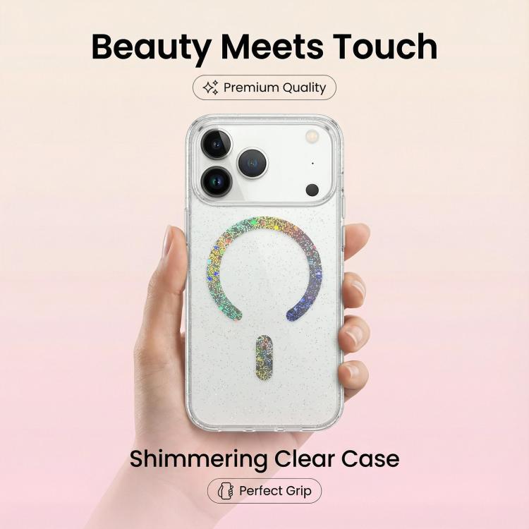 เคสโทรศัพท์ TPU ชุบแม่เหล็กกลิตเตอร์ สำหรับ iPhone 17 Pro Max, สำหรับ iPhone 17 Pro