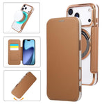เคสโทรศัพท์หนังวีแกนชุบแม่เหล็กบางพิเศษ สำหรับ iPhone 17 Pro Max, สำหรับ iPhone 17 Pro, สำหรับ iPhone 17, สำหรับ iPhone Air, สำหรับ iPhone 16e, สำหรับ iPhone 16 Pro Max