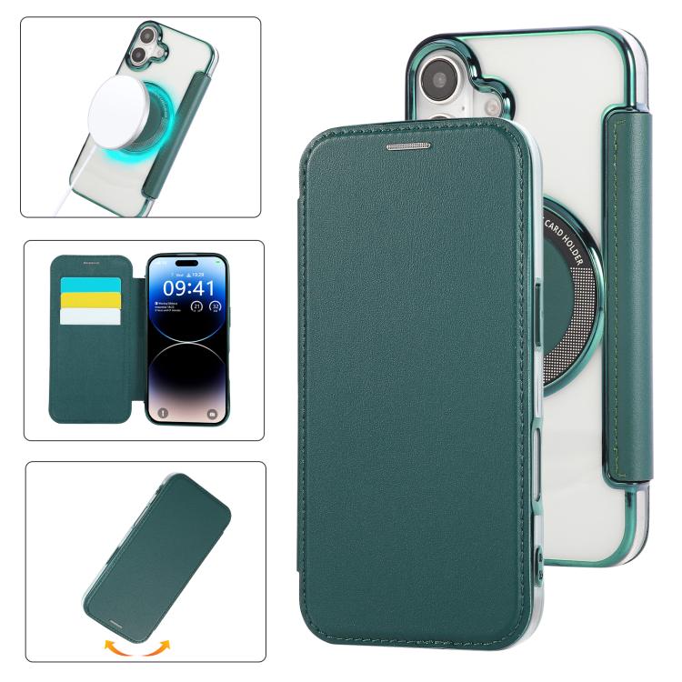 เคสโทรศัพท์หนังวีแกนชุบแม่เหล็กบางพิเศษ สำหรับ iPhone 16 Pro, สำหรับ iPhone 16 Plus, สำหรับ iPhone 16, สำหรับ iPhone 15 Pro Max, สำหรับ iPhone 15 Pro, สำหรับ iPhone 15 Plus / 14 Plus