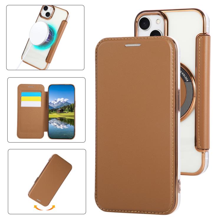 เคสโทรศัพท์หนังวีแกนชุบแม่เหล็กบางพิเศษ สำหรับ iPhone 15, สำหรับ iPhone 14 / 13, สำหรับ iPhone 14 Pro, สำหรับ iPhone 14 Pro Max, สำหรับ iPhone 13 Pro Max, สำหรับ iPhone 13 Pro