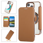 เคสโทรศัพท์หนังวีแกนชุบแม่เหล็กบางพิเศษ สำหรับ iPhone 15, สำหรับ iPhone 14 / 13, สำหรับ iPhone 14 Pro, สำหรับ iPhone 14 Pro Max, สำหรับ iPhone 13 Pro Max, สำหรับ iPhone 13 Pro