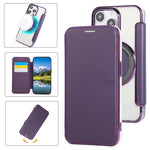 เคสโทรศัพท์หนังวีแกนชุบแม่เหล็กบางพิเศษ สำหรับ iPhone 15, สำหรับ iPhone 14 / 13, สำหรับ iPhone 14 Pro, สำหรับ iPhone 14 Pro Max, สำหรับ iPhone 13 Pro Max, สำหรับ iPhone 13 Pro