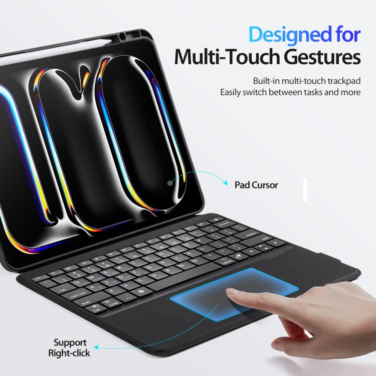 เคสหนังวีแกนแท็บเล็ตพร้อมคีย์บอร์ดไร้สายแม่เหล็กไฟหลัง DUX DUCIS DK Series สำหรับ iPad Pro 13 2025 / 2024, สำหรับ iPad Pro 11 2025 / 2024, สำหรับ iPad 2025 / 2022, สำหรับ iPad Air 11 2025 / 2024, สำหรับ iPad Air 13 2025 / 2024