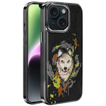 เคสโทรศัพท์หนังวีแกนลายกราฟฟิตีปัก พร้อมโล่แม่เหล็กชุบอิเล็กโทร สำหรับ iPhone 14 Plus, สำหรับ iPhone 14, สำหรับ iPhone 14 Pro, สำหรับ iPhone 14 Pro Max