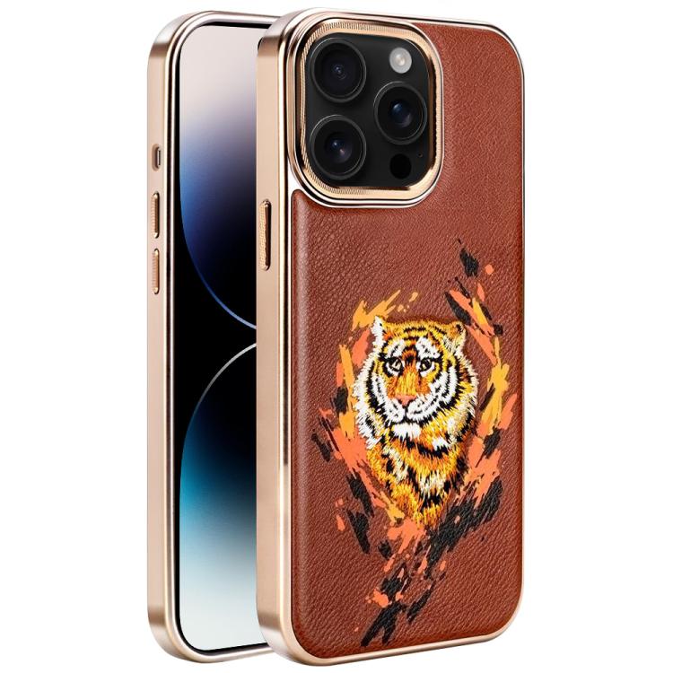 เคสโทรศัพท์หนังวีแกนลายกราฟฟิตีปัก พร้อมโล่แม่เหล็กชุบอิเล็กโทร สำหรับ iPhone 14 Plus, สำหรับ iPhone 14, สำหรับ iPhone 14 Pro, สำหรับ iPhone 14 Pro Max