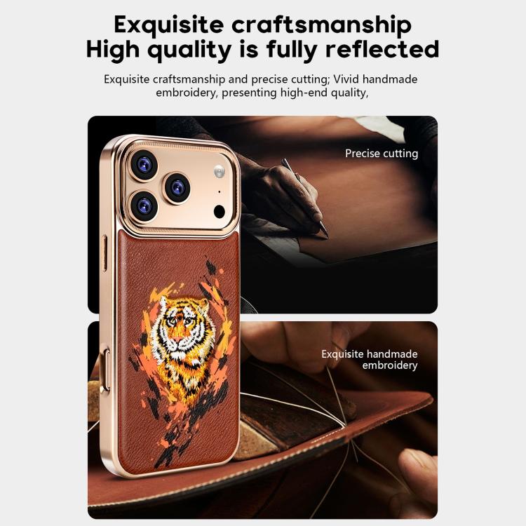 เคสโทรศัพท์หนังวีแกนลายกราฟฟิตีปัก พร้อมโล่แม่เหล็กชุบอิเล็กโทร สำหรับ iPhone 14 Plus, สำหรับ iPhone 14, สำหรับ iPhone 14 Pro, สำหรับ iPhone 14 Pro Max