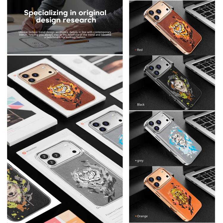 เคสโทรศัพท์หนังวีแกนลายกราฟฟิตีปัก พร้อมโล่แม่เหล็กชุบอิเล็กโทร สำหรับ iPhone 14 Plus, สำหรับ iPhone 14, สำหรับ iPhone 14 Pro, สำหรับ iPhone 14 Pro Max
