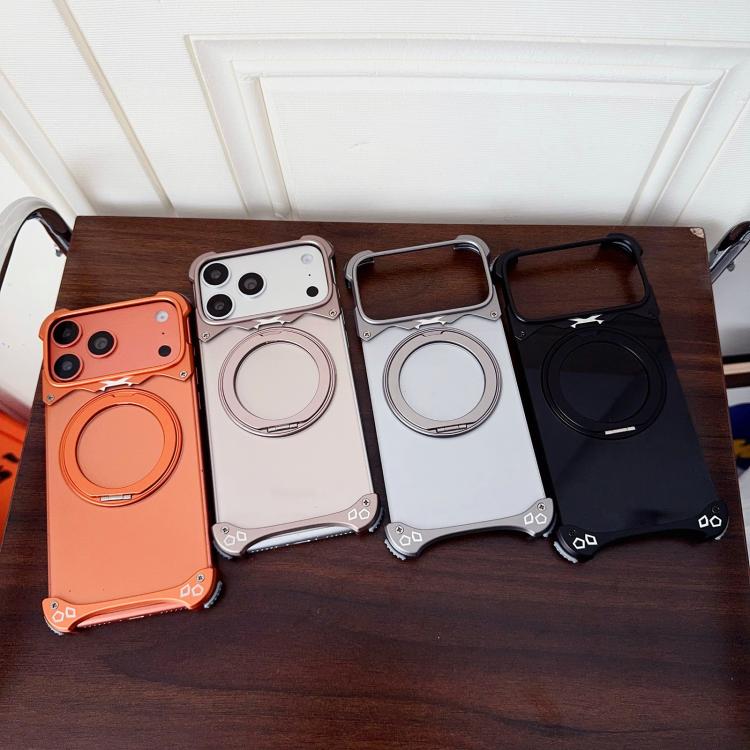 เคสโทรศัพท์แม่เหล็กแบบไม่มีกรอบ พร้อมที่ยึดหมุน 360 องศาลาย Jaguar Original Color สำหรับ iPhone 17 Pro Max, สำหรับ iPhone 17 Pro