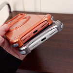 เคสโทรศัพท์แม่เหล็กแบบไม่มีกรอบ พร้อมที่ยึดหมุน 360 องศาลาย Jaguar Original Color สำหรับ iPhone 17 Pro Max, สำหรับ iPhone 17 Pro