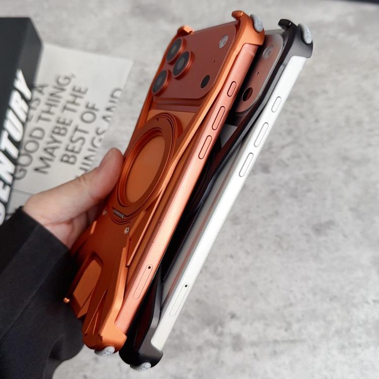 เคสโทรศัพท์แม่เหล็กแบบไม่มีกรอบ พร้อมที่ยึดหมุน 360 องศาลายรถแข่ง สำหรับ iPhone 17 Pro Max, สำหรับ iPhone 17 Pro