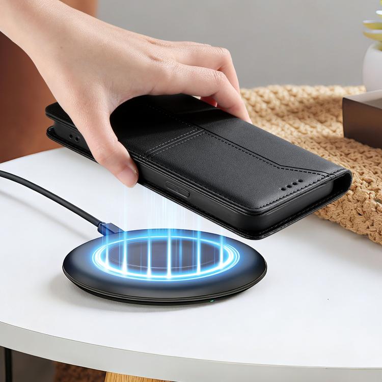 กระเป๋าโทรศัพท์หนังวีแกน RFID ปิดด้วยแม่เหล็กพร้อมเส้นเย็บ สำหรับ iPhone X / XS, สำหรับ iPhone XR, สำหรับ iPhone XS Max, สำหรับ iPhone 8 Plus / 7 Plus