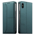 กระเป๋าโทรศัพท์หนังวีแกน RFID ปิดด้วยแม่เหล็กพร้อมเส้นเย็บ สำหรับ iPhone X / XS, สำหรับ iPhone XR, สำหรับ iPhone XS Max, สำหรับ iPhone 8 Plus / 7 Plus