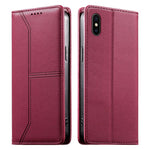 กระเป๋าโทรศัพท์หนังวีแกน RFID ปิดด้วยแม่เหล็กพร้อมเส้นเย็บ สำหรับ iPhone X / XS, สำหรับ iPhone XR, สำหรับ iPhone XS Max, สำหรับ iPhone 8 Plus / 7 Plus