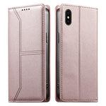 กระเป๋าโทรศัพท์หนังวีแกน RFID ปิดด้วยแม่เหล็กพร้อมเส้นเย็บ สำหรับ iPhone X / XS, สำหรับ iPhone XR, สำหรับ iPhone XS Max, สำหรับ iPhone 8 Plus / 7 Plus