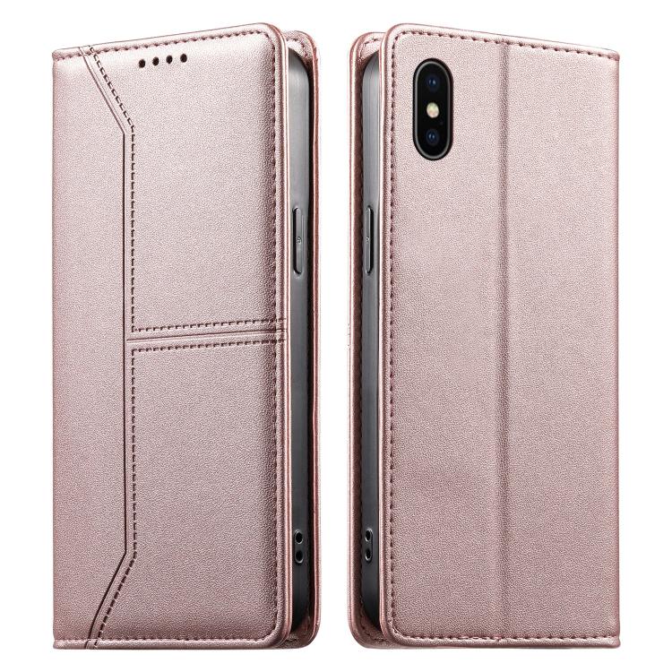 กระเป๋าโทรศัพท์หนังวีแกน RFID ปิดด้วยแม่เหล็กพร้อมเส้นเย็บ สำหรับ iPhone X / XS, สำหรับ iPhone XR, สำหรับ iPhone XS Max, สำหรับ iPhone 8 Plus / 7 Plus