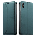 กระเป๋าโทรศัพท์หนังวีแกน RFID ปิดด้วยแม่เหล็กพร้อมเส้นเย็บ สำหรับ iPhone X / XS, สำหรับ iPhone XR, สำหรับ iPhone XS Max, สำหรับ iPhone 8 Plus / 7 Plus