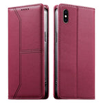 กระเป๋าโทรศัพท์หนังวีแกน RFID ปิดด้วยแม่เหล็กพร้อมเส้นเย็บ สำหรับ iPhone X / XS, สำหรับ iPhone XR, สำหรับ iPhone XS Max, สำหรับ iPhone 8 Plus / 7 Plus