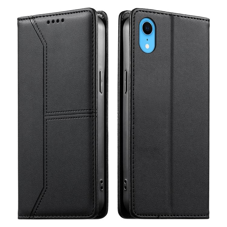กระเป๋าโทรศัพท์หนังวีแกน RFID ปิดด้วยแม่เหล็กพร้อมเส้นเย็บ สำหรับ iPhone X / XS, สำหรับ iPhone XR, สำหรับ iPhone XS Max, สำหรับ iPhone 8 Plus / 7 Plus