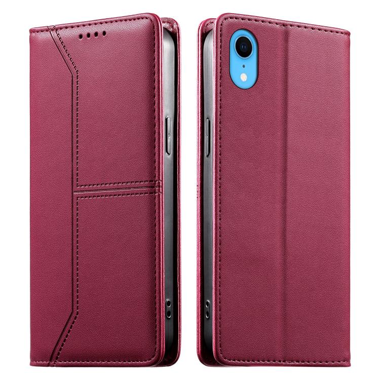กระเป๋าโทรศัพท์หนังวีแกน RFID ปิดด้วยแม่เหล็กพร้อมเส้นเย็บ สำหรับ iPhone X / XS, สำหรับ iPhone XR, สำหรับ iPhone XS Max, สำหรับ iPhone 8 Plus / 7 Plus