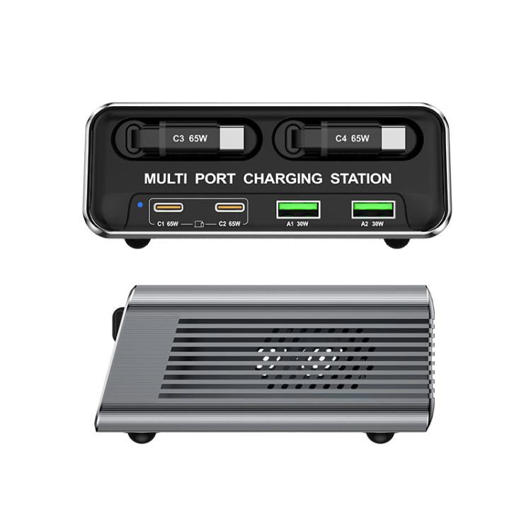 WXL-60C สถานีชาร์จเดสก์ท็อปมัลติพอร์ต 6-in-1 พร้อมสายเคเบิลกล้องโทรทรรศน์คู่ในตัว, WXL-60C