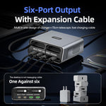 WXL-60C สถานีชาร์จเดสก์ท็อปมัลติพอร์ต 6-in-1 พร้อมสายเคเบิลกล้องโทรทรรศน์คู่ในตัว, WXL-60C