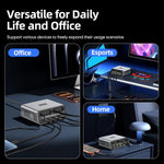 WXL-60C สถานีชาร์จเดสก์ท็อปมัลติพอร์ต 6-in-1 พร้อมสายเคเบิลกล้องโทรทรรศน์คู่ในตัว, WXL-60C