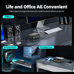 WXL-60E สถานีชาร์จเดสก์ท็อปมัลติพอร์ต 6-in-1 กำลังไฟ 210W พร้อมสายเคเบิลกล้องโทรทรรศน์คู่ในตัว, WXL-60E