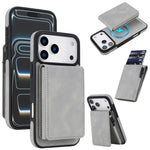 Retro Faux Leather Detachable Spring Loaded Card Bag Magnetic RFID Phone Case, For iPhone 17e / 16e, For iPhone 17 Pro Max, For iPhone 17 Pro, For iPhone 15 Plus, For iPhone 15, For iPhone 14 Plus, For iPhone 14 / 13, For iPhone 12 / 12 Pro