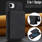 Retro Faux Leather Detachable Spring Loaded Card Bag Magnetic RFID Phone Case, For iPhone 17e / 16e, For iPhone 17 Pro Max, For iPhone 17 Pro, For iPhone 15 Plus, For iPhone 15, For iPhone 14 Plus, For iPhone 14 / 13, For iPhone 12 / 12 Pro