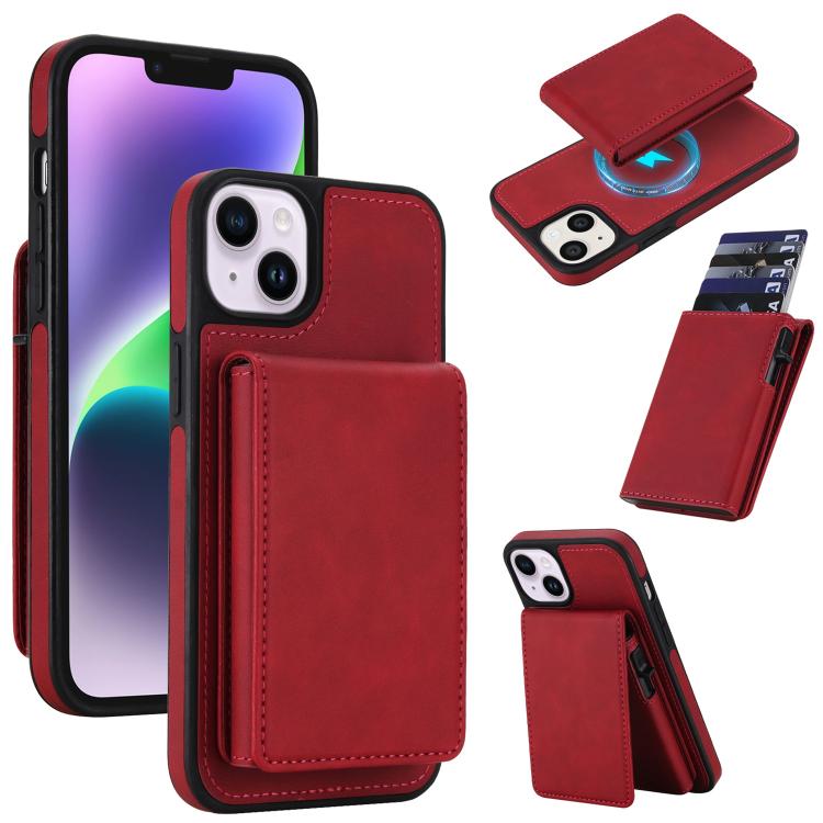 Retro Faux Leather Detachable Spring Loaded Card Bag Magnetic RFID Phone Case, For iPhone 17e / 16e, For iPhone 17 Pro Max, For iPhone 17 Pro, For iPhone 15 Plus, For iPhone 15, For iPhone 14 Plus, For iPhone 14 / 13, For iPhone 12 / 12 Pro