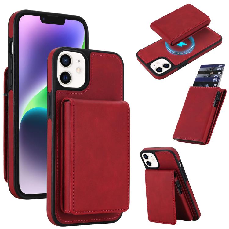 Retro Faux Leather Detachable Spring Loaded Card Bag Magnetic RFID Phone Case, For iPhone 17e / 16e, For iPhone 17 Pro Max, For iPhone 17 Pro, For iPhone 15 Plus, For iPhone 15, For iPhone 14 Plus, For iPhone 14 / 13, For iPhone 12 / 12 Pro