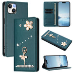 เคสโทรศัพท์หนังวีแกนแม่เหล็ก RFID ประดับเพชรลายสาวบัลเลต์ สำหรับ iPhone 16 Pro, สำหรับ iPhone 16 Plus, สำหรับ iPhone 16, สำหรับ iPhone 15 Pro Max, สำหรับ iPhone 15 Pro, สำหรับ iPhone 15 Plus