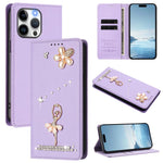 เคสโทรศัพท์หนังวีแกนแม่เหล็ก RFID ประดับเพชรลายสาวบัลเลต์ สำหรับ iPhone 16 Pro, สำหรับ iPhone 16 Plus, สำหรับ iPhone 16, สำหรับ iPhone 15 Pro Max, สำหรับ iPhone 15 Pro, สำหรับ iPhone 15 Plus