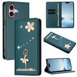 เคสโทรศัพท์หนังวีแกนแม่เหล็ก RFID ประดับเพชรลายสาวบัลเลต์ สำหรับ iPhone 16 Pro, สำหรับ iPhone 16 Plus, สำหรับ iPhone 16, สำหรับ iPhone 15 Pro Max, สำหรับ iPhone 15 Pro, สำหรับ iPhone 15 Plus