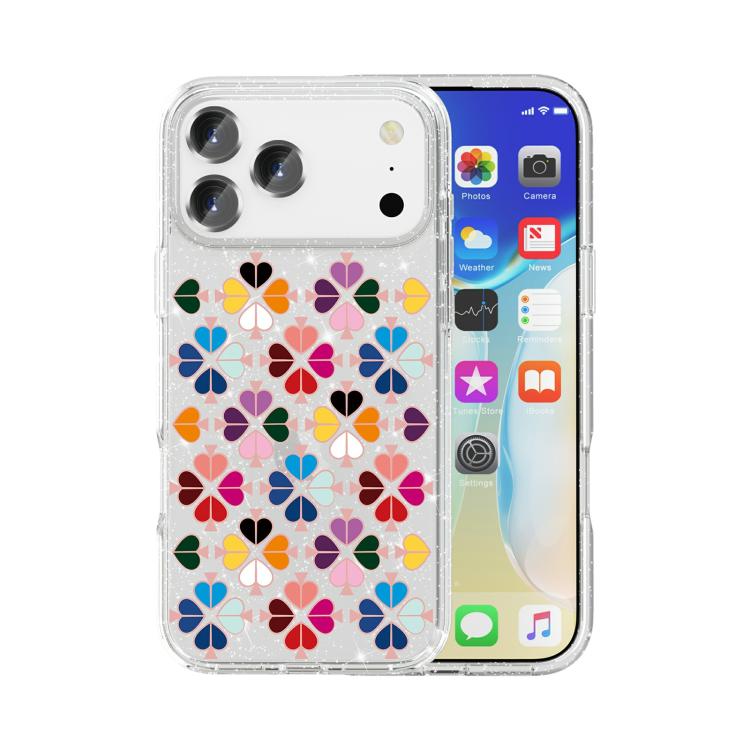 เคสโทรศัพท์ลายหัวใจสีแดงคริสตัลประกาย สำหรับ iPhone 17 Pro Max, สำหรับ iPhone 17 Pro
