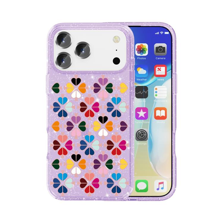 เคสโทรศัพท์ลายหัวใจสีแดงคริสตัลประกาย สำหรับ iPhone 17 Pro Max, สำหรับ iPhone 17 Pro