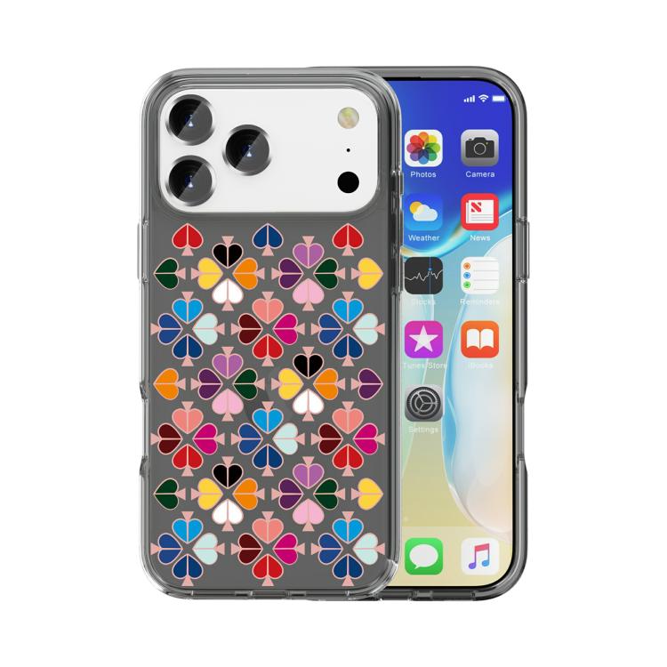 เคสโทรศัพท์ลายหัวใจสีแดงคริสตัลใส สำหรับ iPhone 17 Pro Max, สำหรับ iPhone 17 Pro