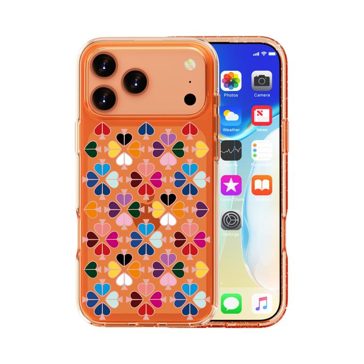 เคสโทรศัพท์ลายหัวใจสีแดงคริสตัลใส สำหรับ iPhone 17 Pro Max, สำหรับ iPhone 17 Pro