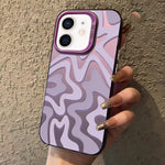 กระเป๋าโทรศัพท์ PC 2-in-1 ลายเส้นคลื่นแบบด้าน IMD สำหรับ iPhone 11, สำหรับ iPhone 11 Pro, สำหรับ iPhone X / XS, สำหรับ iPhone XR, สำหรับ iPhone XS Max, สำหรับ iPhone 8 Plus / 7 Plus