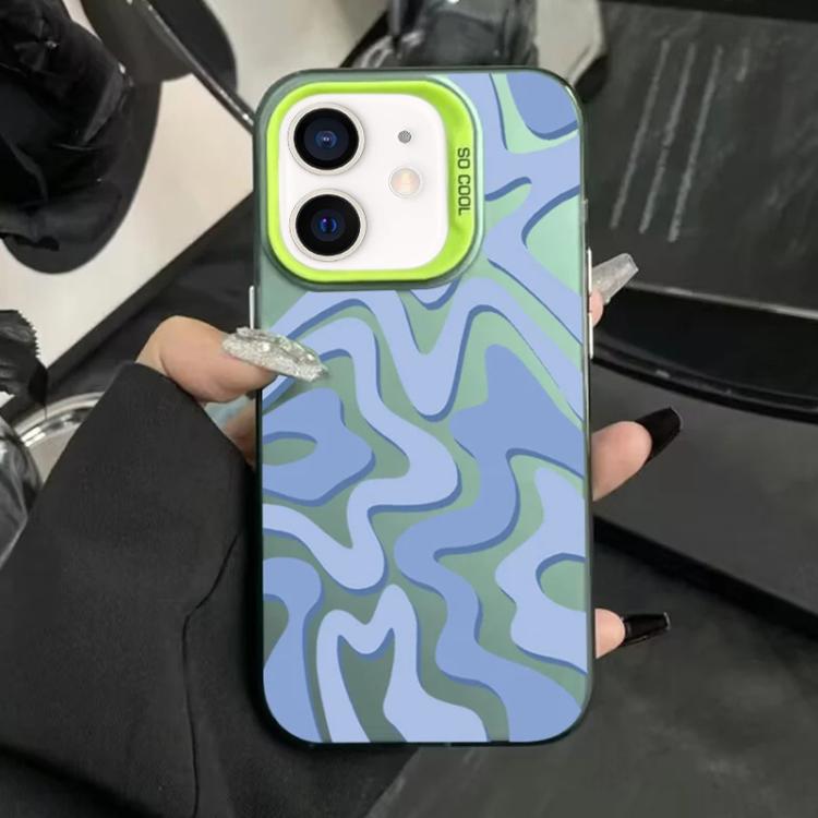 กระเป๋าโทรศัพท์ PC 2-in-1 ลายเส้นคลื่นแบบด้าน IMD สำหรับ iPhone 11, สำหรับ iPhone 11 Pro, สำหรับ iPhone X / XS, สำหรับ iPhone XR, สำหรับ iPhone XS Max, สำหรับ iPhone 8 Plus / 7 Plus