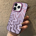 กระเป๋าโทรศัพท์ PC 2-in-1 ลายเส้นคลื่นแบบด้าน IMD สำหรับ iPhone 11, สำหรับ iPhone 11 Pro, สำหรับ iPhone X / XS, สำหรับ iPhone XR, สำหรับ iPhone XS Max, สำหรับ iPhone 8 Plus / 7 Plus