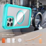 เคสโทรศัพท์อะคริลิกแบบครอบคลุมเต็มที่พร้อมคลิปหลังแม่เหล็ก สำหรับ iPhone 12 Pro Max