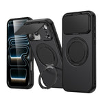 เคสโทรศัพท์ไฮบริด PC TPU พร้อมที่ยึดเลนส์หมุนแม่เหล็ก ShellGod สำหรับ iPhone 17 Pro Max, สำหรับ iPhone 17 Pro