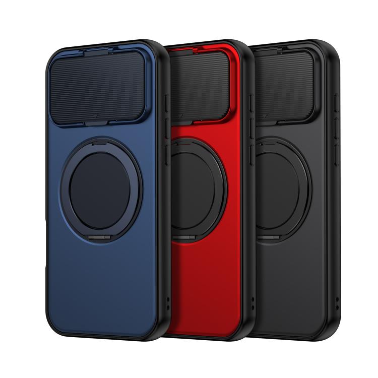 เคสโทรศัพท์ไฮบริด PC TPU พร้อมที่ยึดเลนส์หมุนแม่เหล็ก ShellGod สำหรับ iPhone 17 Pro Max, สำหรับ iPhone 17 Pro