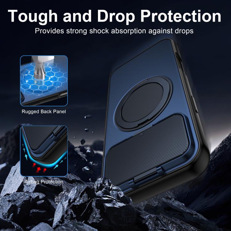 เคสโทรศัพท์ไฮบริด PC TPU พร้อมที่ยึดเลนส์หมุนแม่เหล็ก ShellGod สำหรับ iPhone 17 Pro Max, สำหรับ iPhone 17 Pro