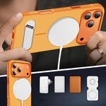 เคสโทรศัพท์แม่เหล็กเลียนแบบสีสองสีพร้อมที่จับ สำหรับ iPhone 17 Pro Max, สำหรับ iPhone 17 Pro