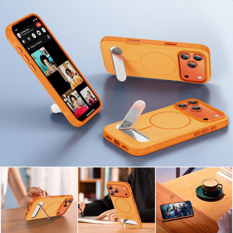 เคสโทรศัพท์แม่เหล็กเลียนแบบสีสองสีพร้อมที่จับ สำหรับ iPhone 17 Pro Max, สำหรับ iPhone 17 Pro