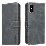 เคสโทรศัพท์หนังวีแกนลายผิวลูกวัวสีพื้นพร้อม RFID สำหรับ iPhone XS Max, สำหรับ iPhone 6 Plus/7 Plus/8 Plus, สำหรับ iPhone 6 / 7 / 8