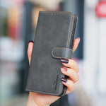 เคสโทรศัพท์หนังวีแกนลายผิวลูกวัวสีพื้นพร้อม RFID สำหรับ iPhone XS Max, สำหรับ iPhone 6 Plus/7 Plus/8 Plus, สำหรับ iPhone 6 / 7 / 8