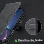 เคสโทรศัพท์หนังวีแกนลายผิวลูกวัวสีพื้นพร้อม RFID สำหรับ iPhone XS Max, สำหรับ iPhone 6 Plus/7 Plus/8 Plus, สำหรับ iPhone 6 / 7 / 8